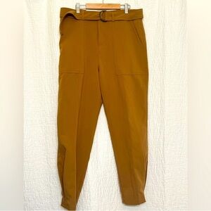 Ophelia Roe Ankle Chino Pants Women’s Size 12 Tan Mid-Rise Tapered Leg